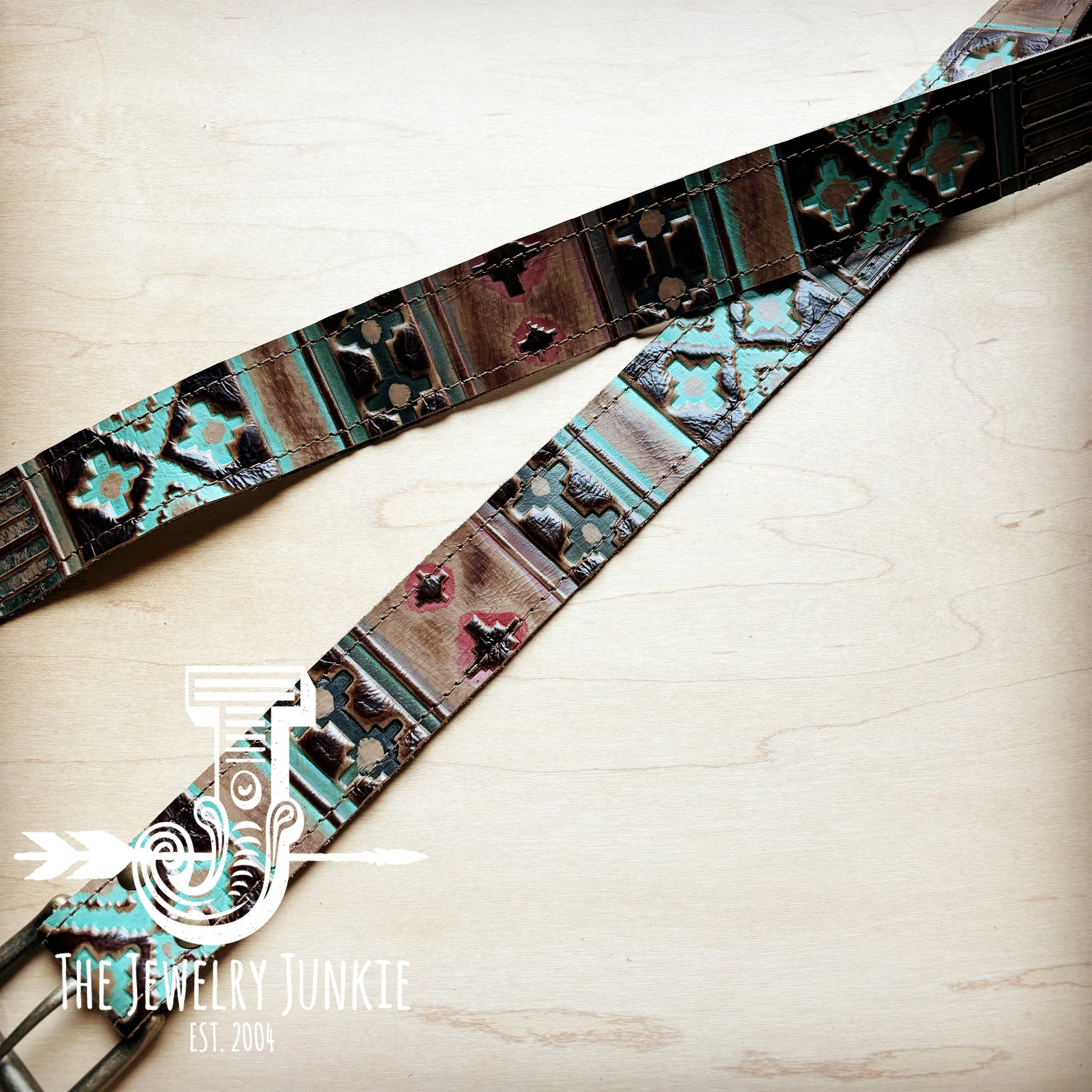Turquoise Navajo Genuine Leather Belt 901j