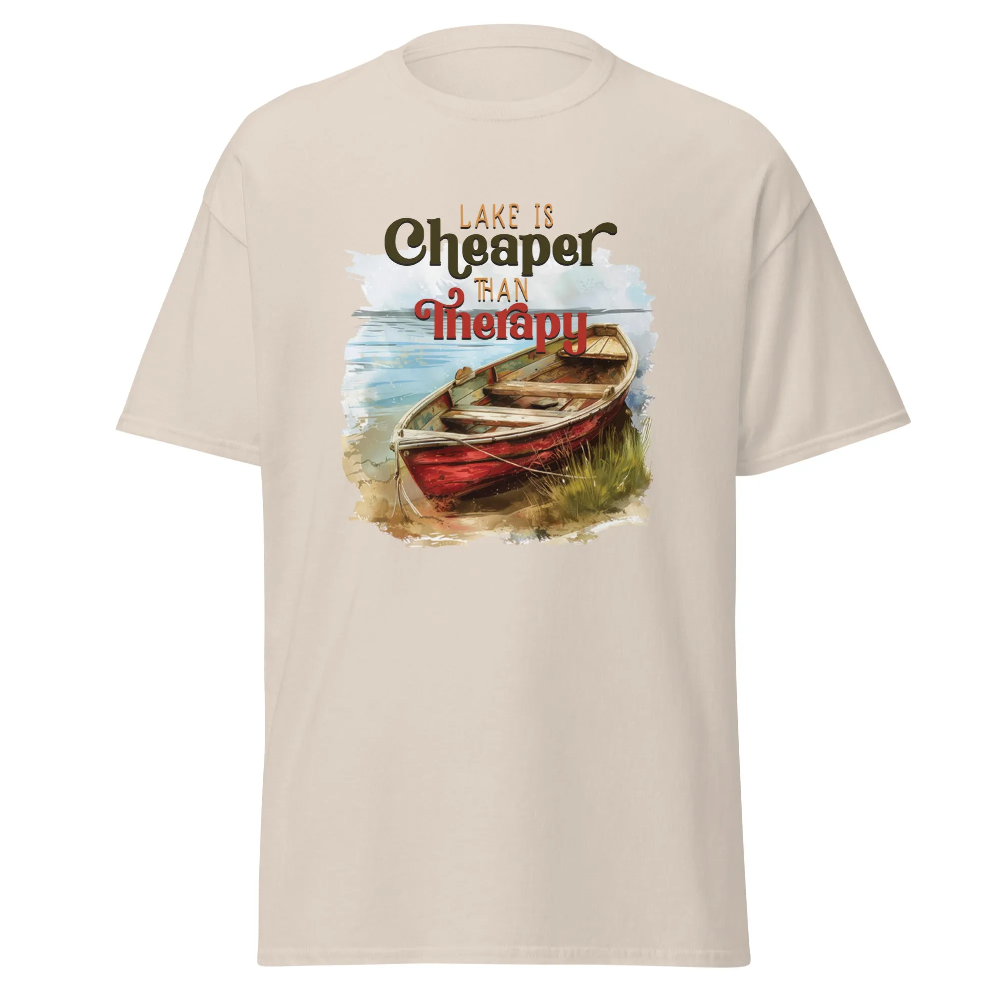 Unisex Classic Gildan 5000 T-Shirt Lake is Better Than Therapy T-Shirt