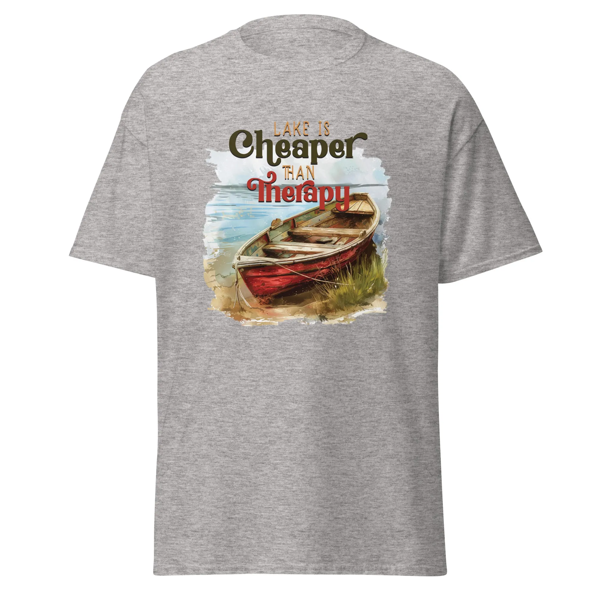 Unisex Classic Gildan 5000 T-Shirt Lake is Better Than Therapy T-Shirt