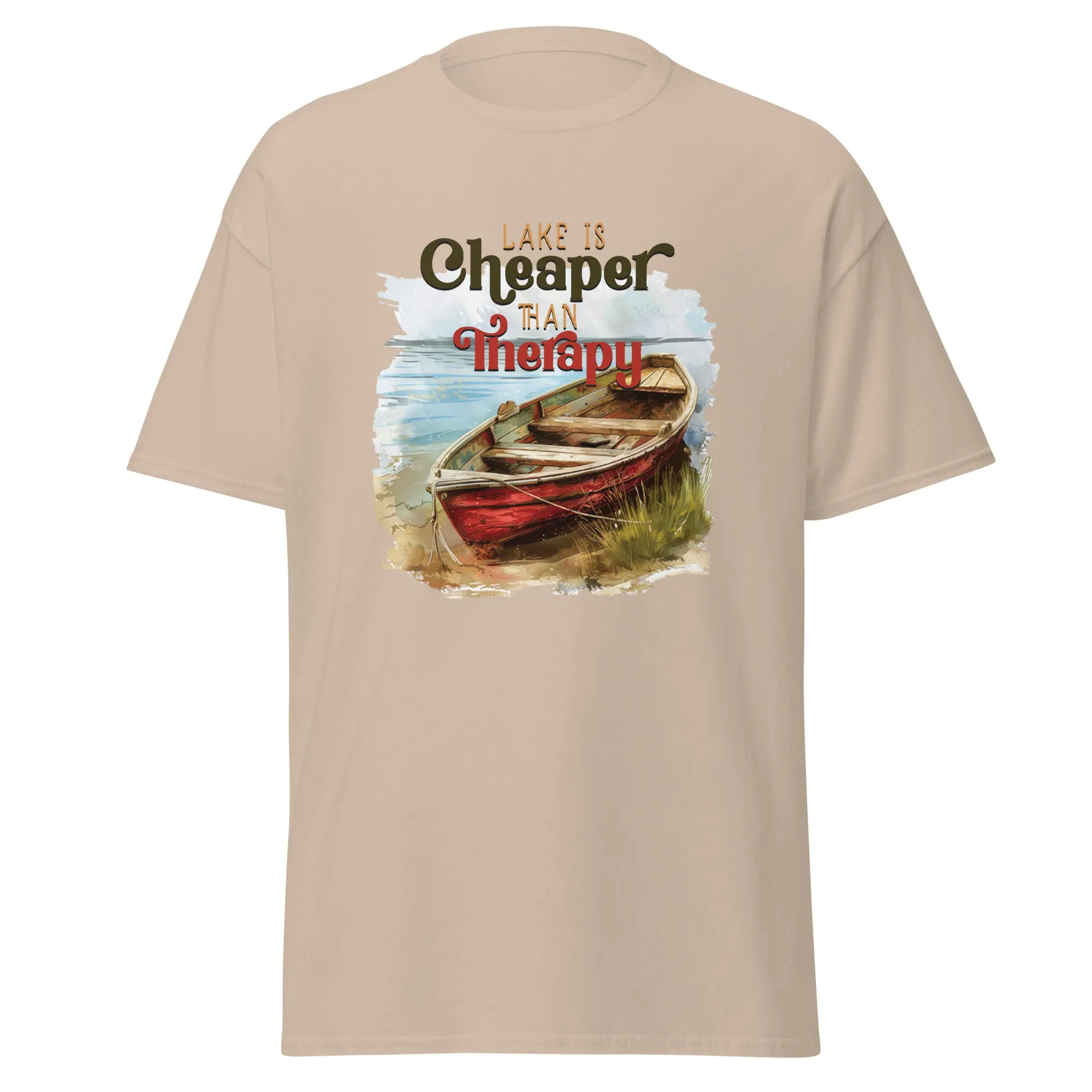 Unisex Classic Gildan 5000 T-Shirt Lake is Better Than Therapy T-Shirt