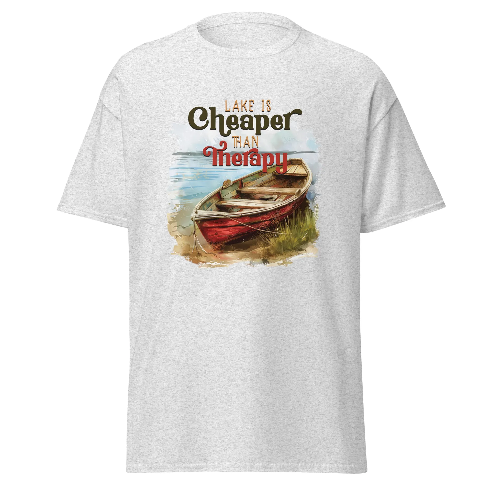 Unisex Classic Gildan 5000 T-Shirt Lake is Better Than Therapy T-Shirt