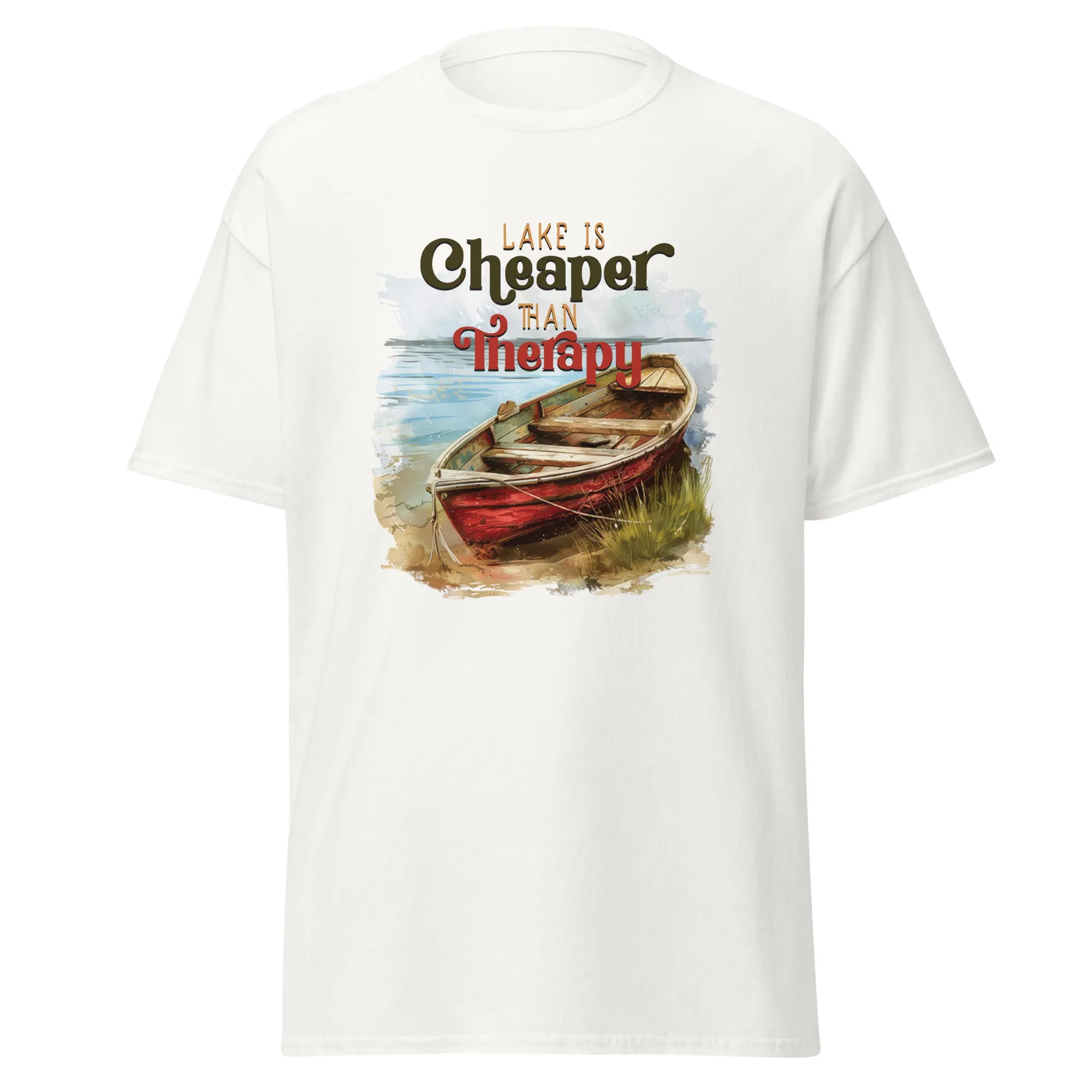 Unisex Classic Gildan 5000 T-Shirt Lake is Better Than Therapy T-Shirt