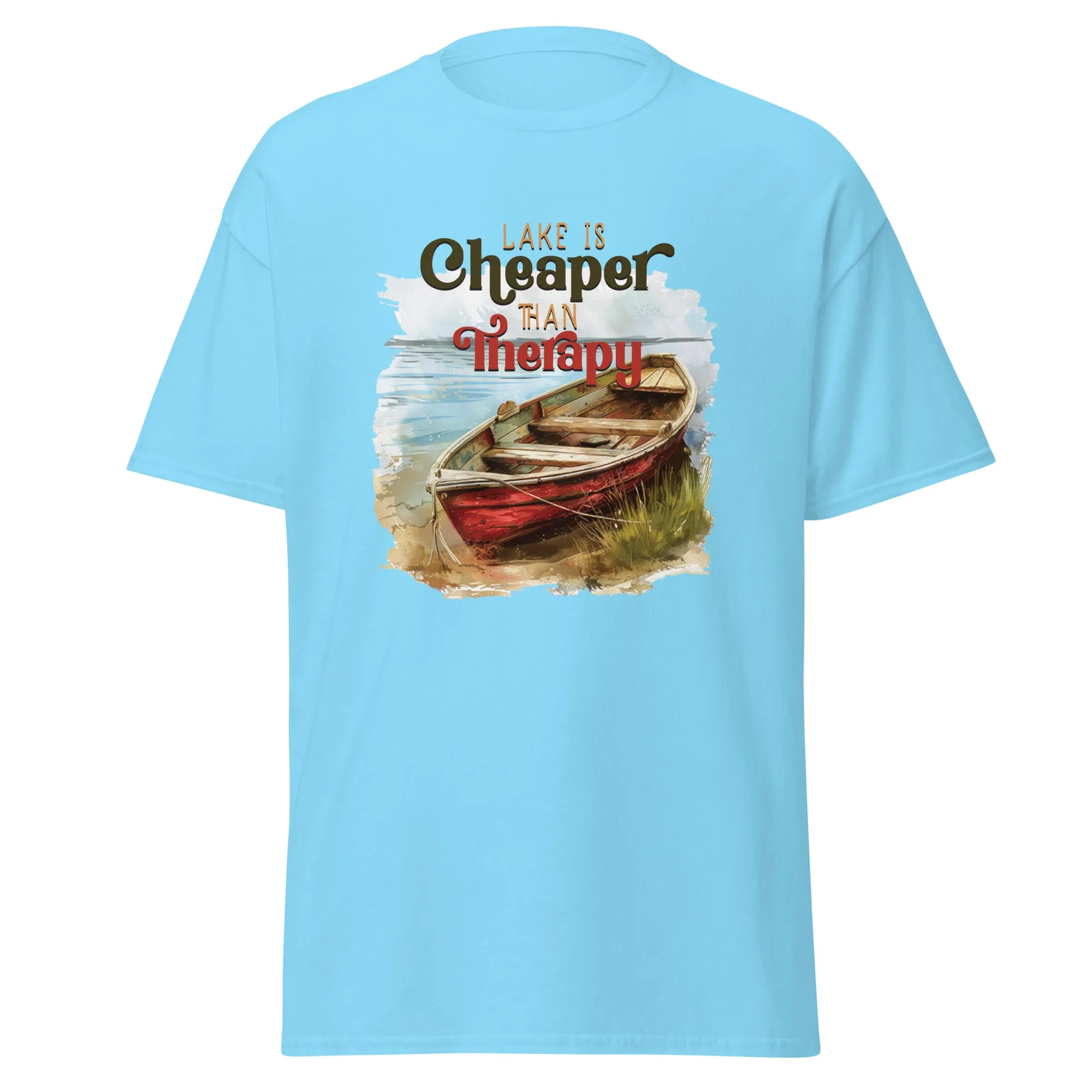 Unisex Classic Gildan 5000 T-Shirt Lake is Better Than Therapy T-Shirt
