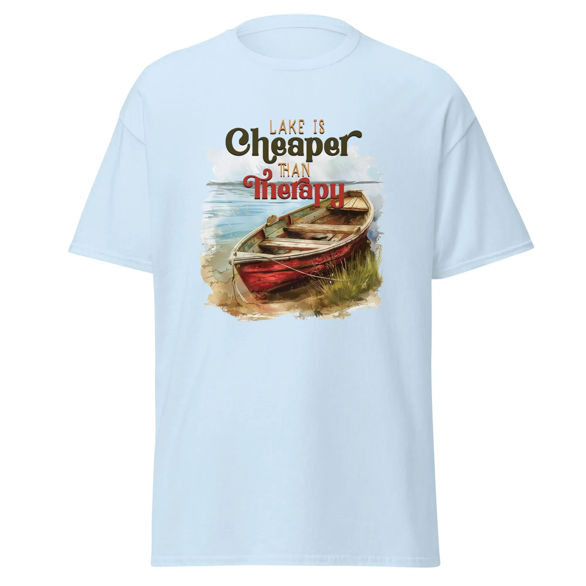 Unisex Classic Gildan 5000 T-Shirt Lake is Better Than Therapy T-Shirt