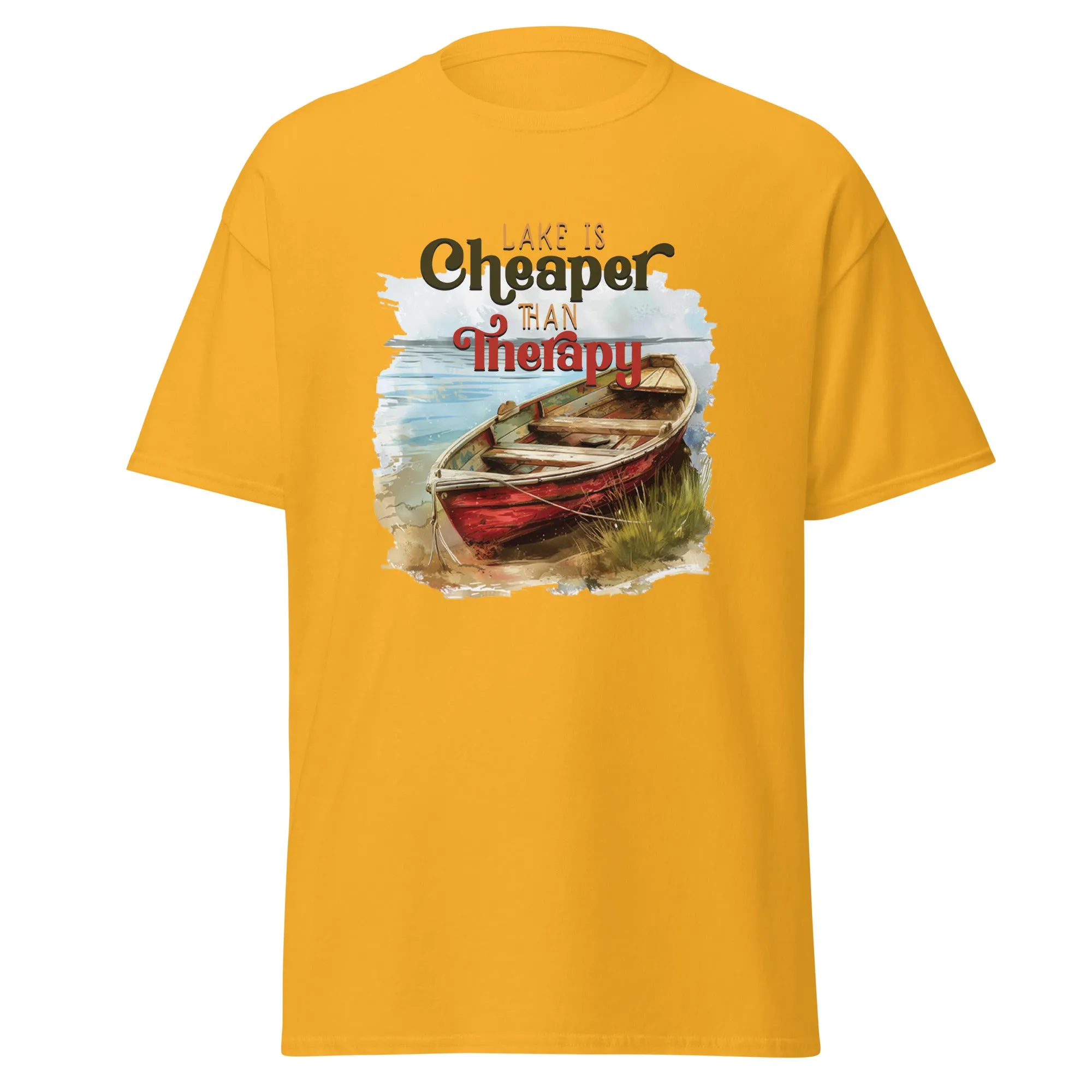 Unisex Classic Gildan 5000 T-Shirt Lake is Better Than Therapy T-Shirt