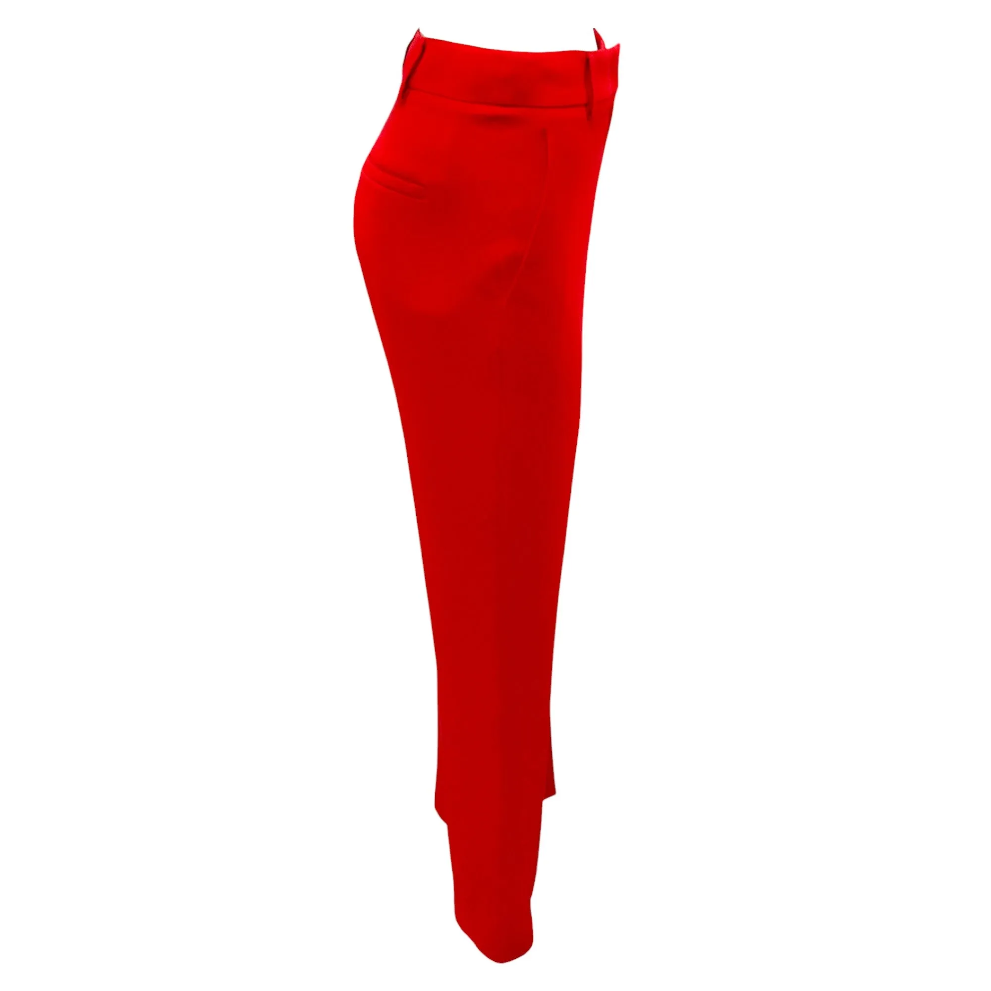 Valentino Red 2024 High-Waist Silk Trousers