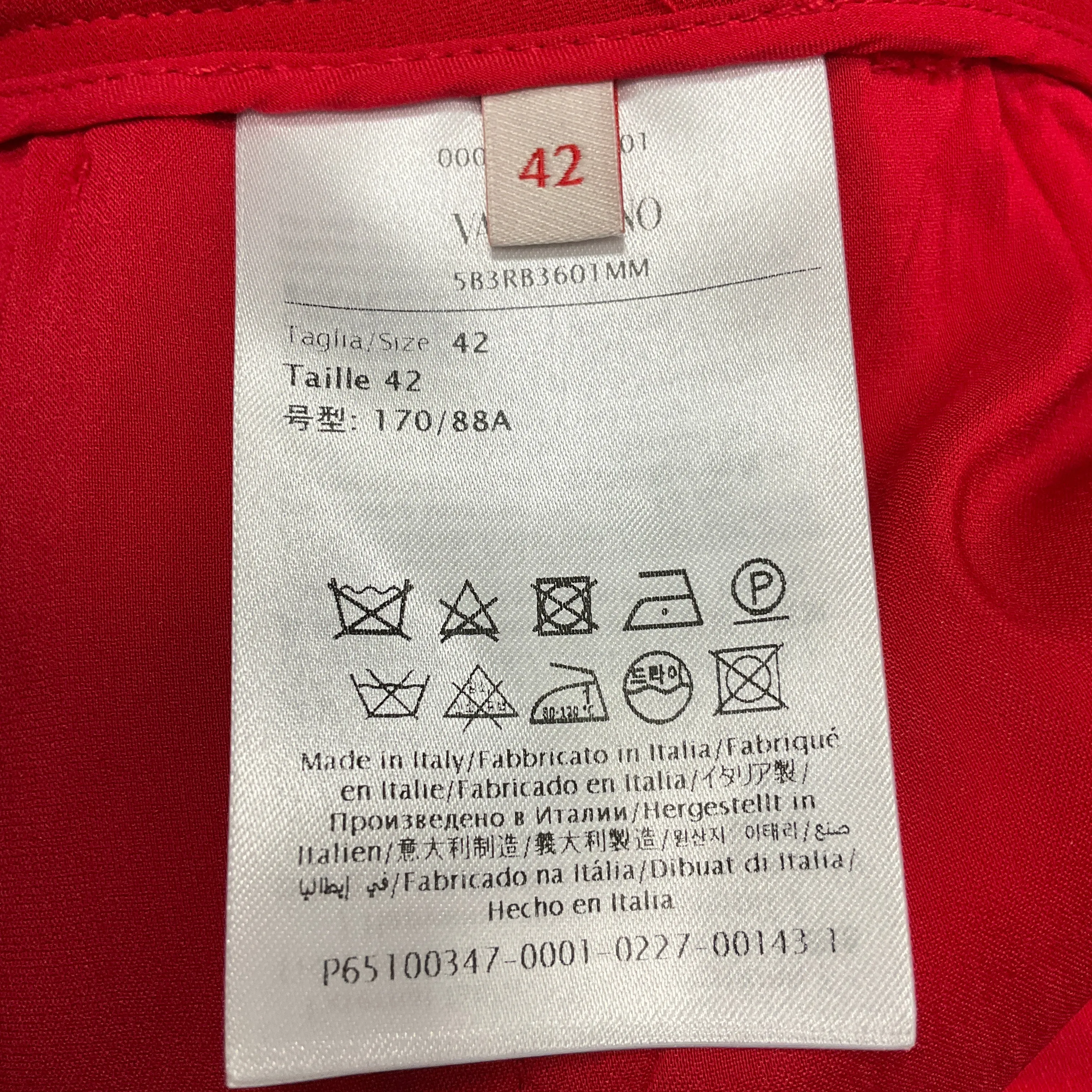 Valentino Red 2024 High-Waist Silk Trousers