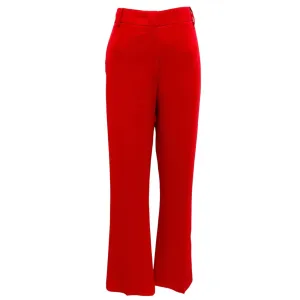 Valentino Red 2024 High-Waist Silk Trousers