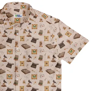 Vintage Gothic Library Button Up Shirt