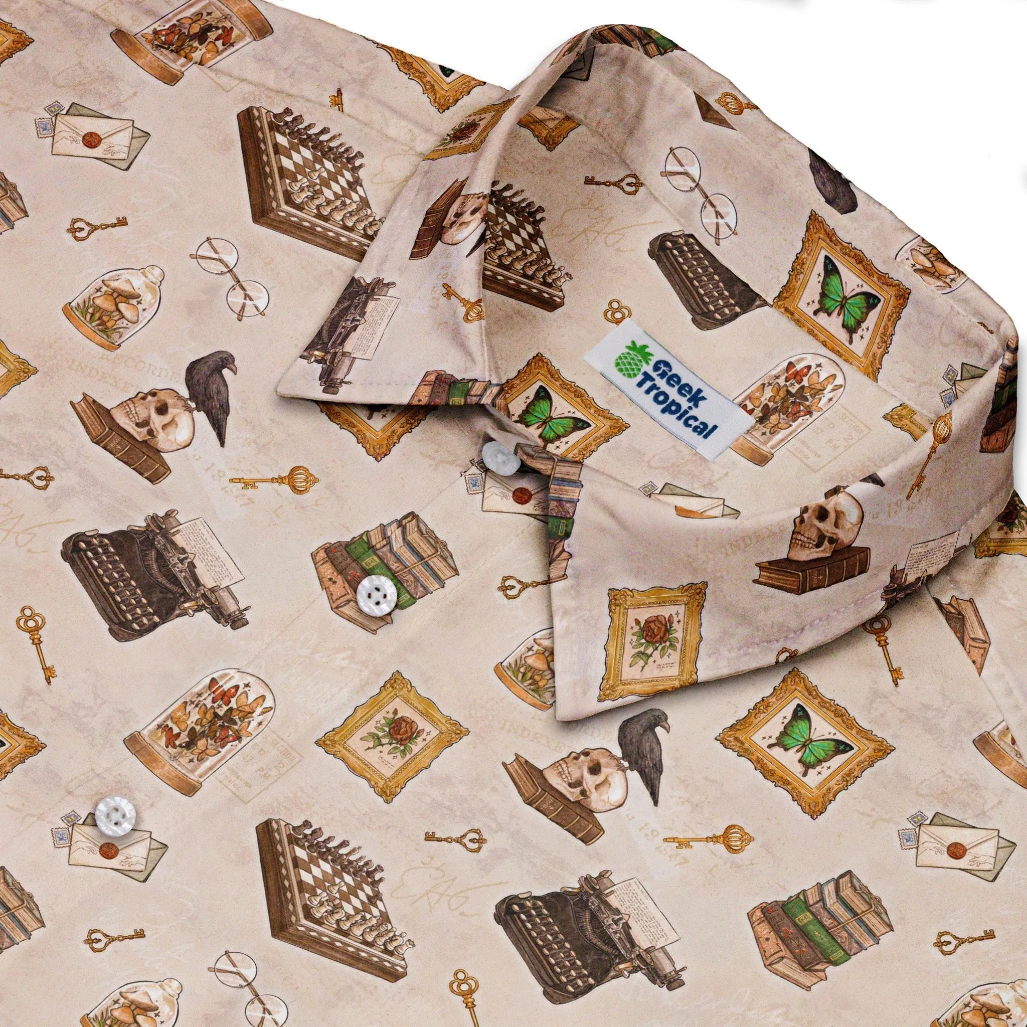 Vintage Gothic Library Button Up Shirt