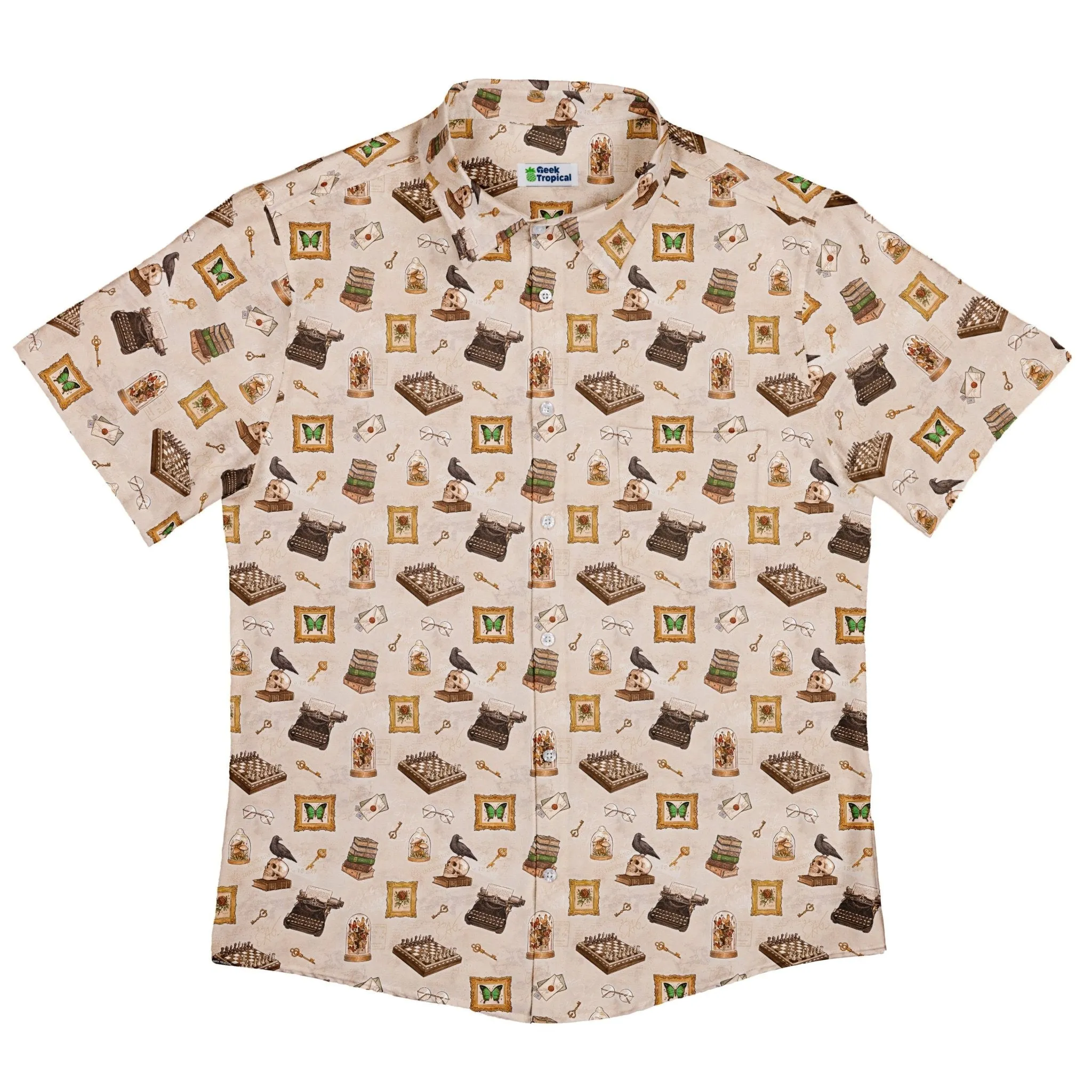 Vintage Gothic Library Button Up Shirt