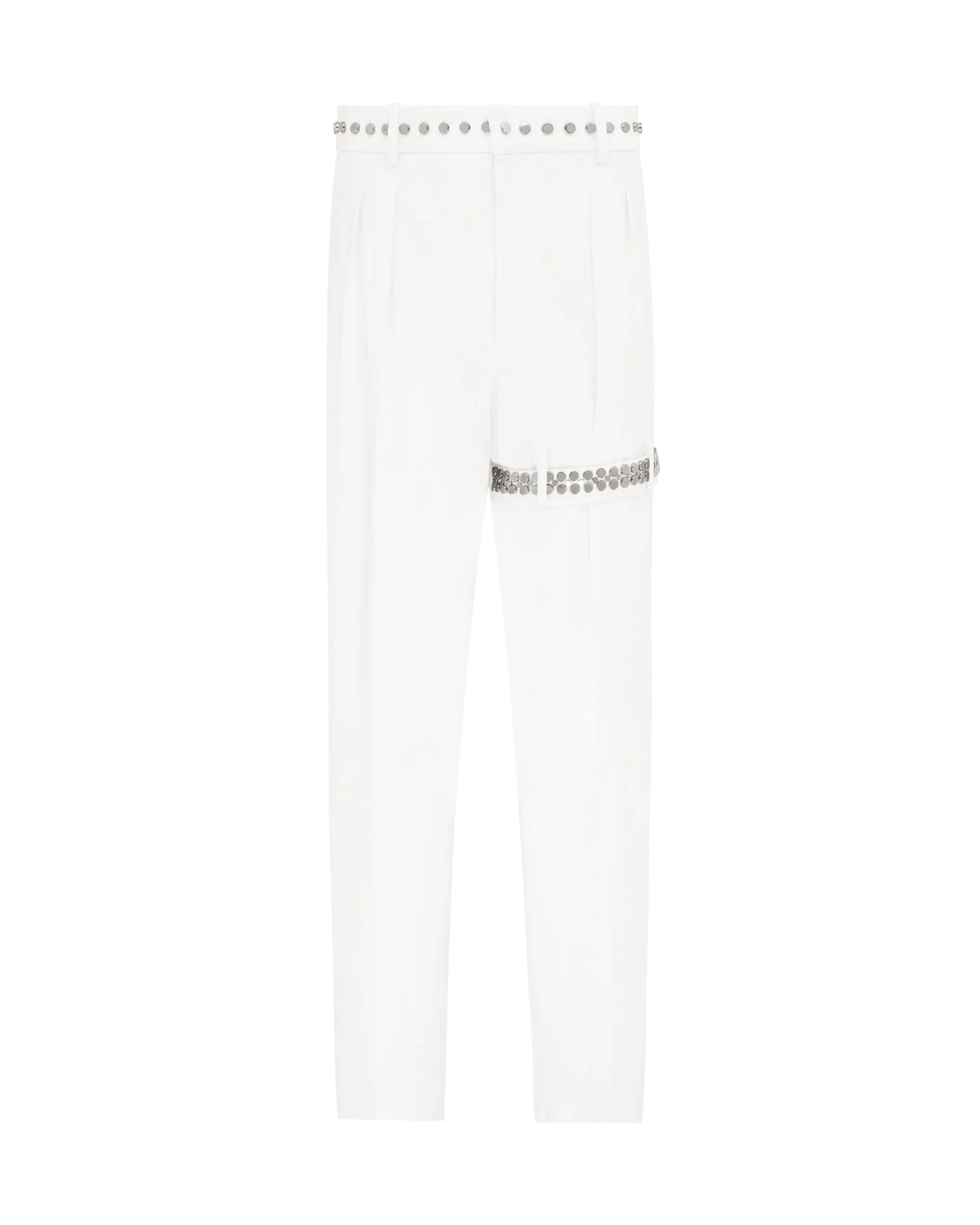 WIDE LEG BOUCLE TROUSERS WITH GARTER