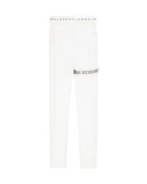 WIDE LEG BOUCLE TROUSERS WITH GARTER