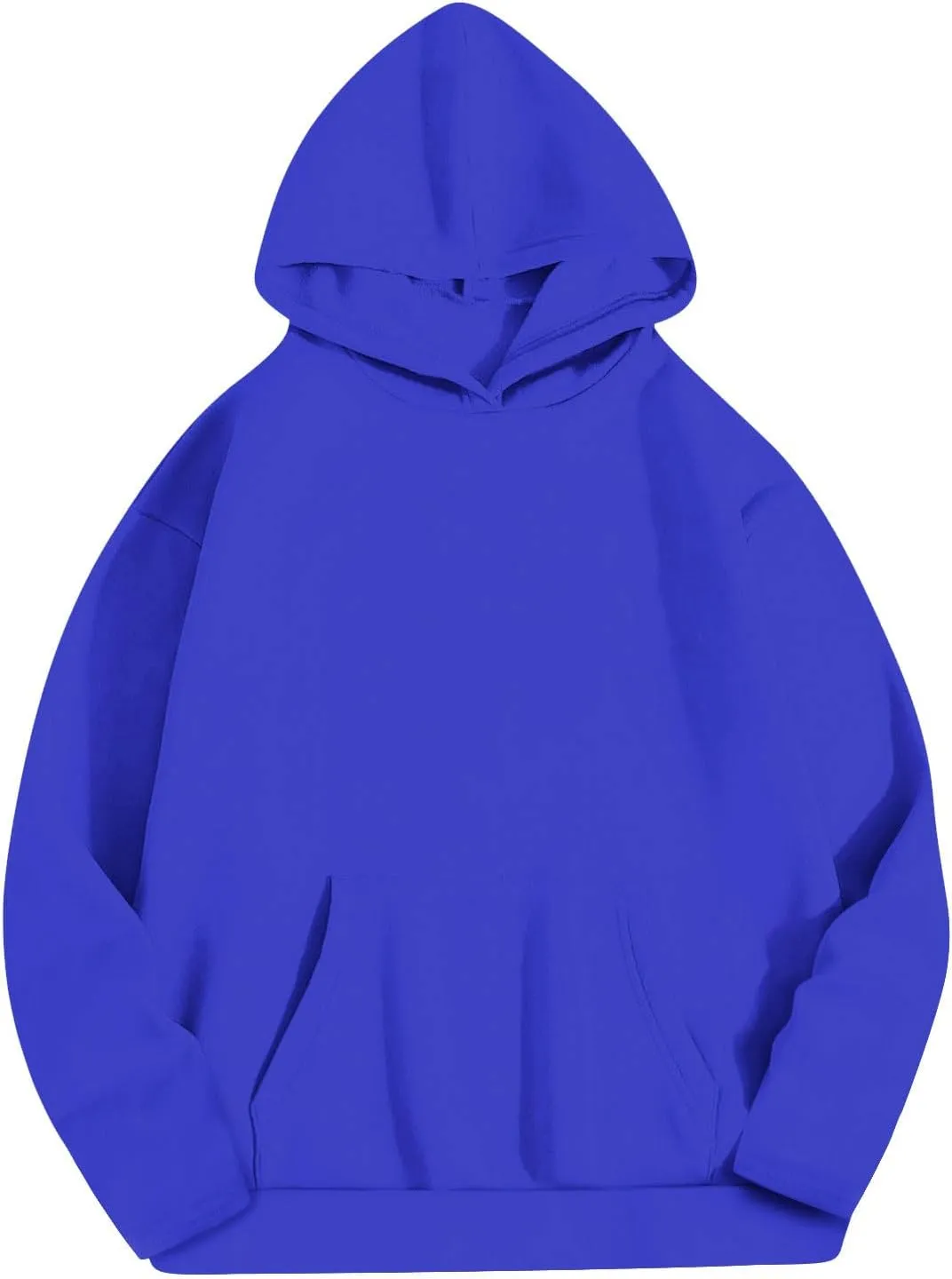 Womens Hoodie 2024 Oversized Sweatshirt Fleece Soft Hoodie Sweatshirts Solid Color Long Sleeve Pullover Top With Pocket