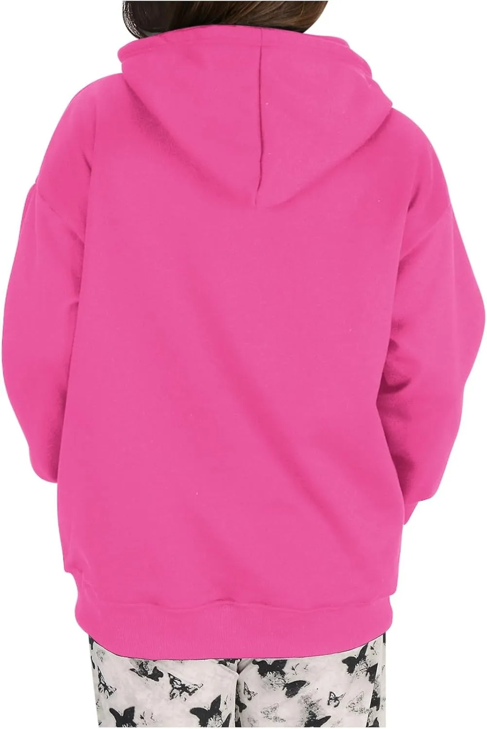 Womens Hoodies Oversized Sweatshirt Casual Fleece Pullover Top Solid Color Soft Hoodie With Pocket 2024 Fall Trendy Top