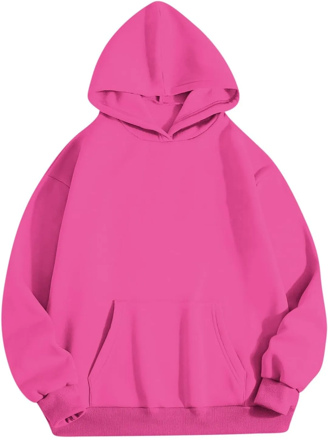 Womens Hoodies Oversized Sweatshirt Casual Fleece Pullover Top Solid Color Soft Hoodie With Pocket 2024 Fall Trendy Top