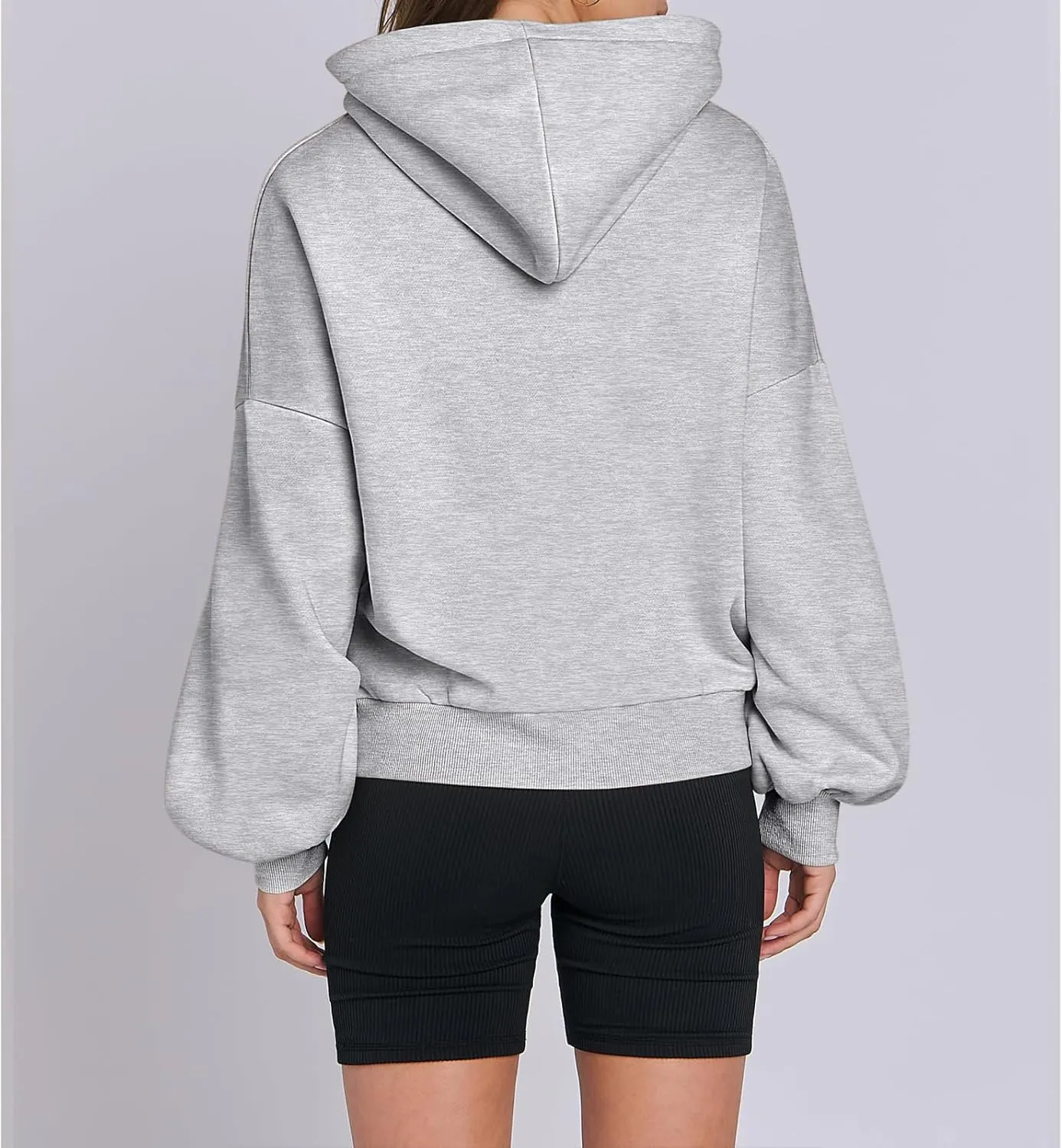 Women's Oversized Hoodies Lantern Sleeve Fleece Sweatshirts Fall Loose Pullover Teen Girls Preppy Top Clothes