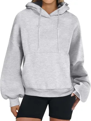 Women's Oversized Hoodies Lantern Sleeve Fleece Sweatshirts Fall Loose Pullover Teen Girls Preppy Top Clothes